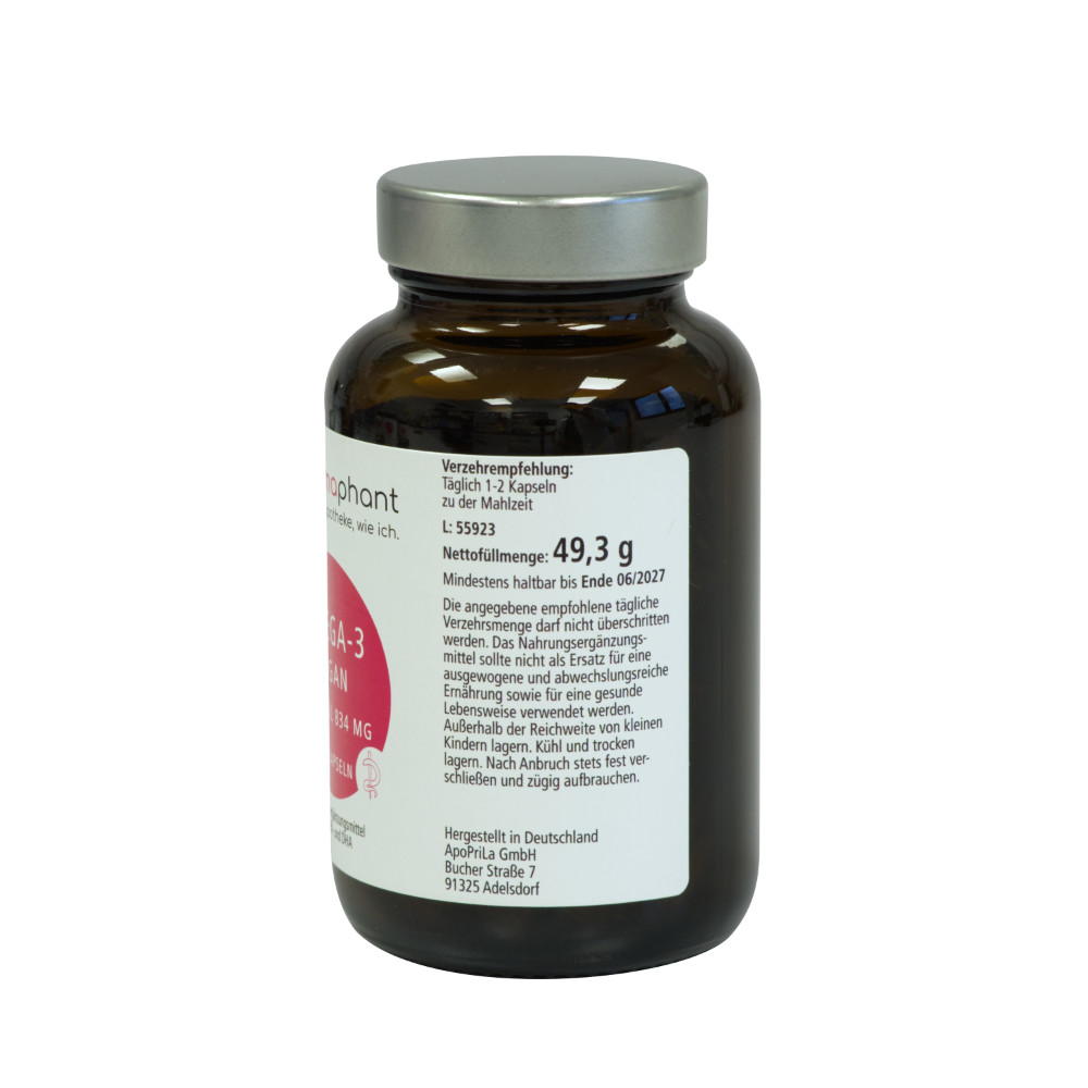 pharmaphant Omega 3 Fettsäurekapseln 834mg aus Algenöl vegan pharmaphant Omega 3 Fettsäurekapseln 834mg aus Algenöl vegan